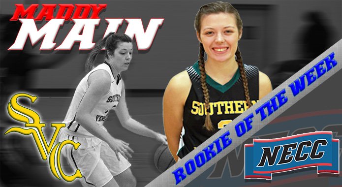 theSVCAthletics's tweet photo. .@SVCwBBall's Maddy Main was named the #NECCathletics Rookie of the Week on Monday--giving her six out of the 12 such awards handed out during the regular season! #LetsGoSVC 🏀 #d3h
Read more: https://t.co/ZbOfc8E8ld https://t.co/usvRkAYZCt