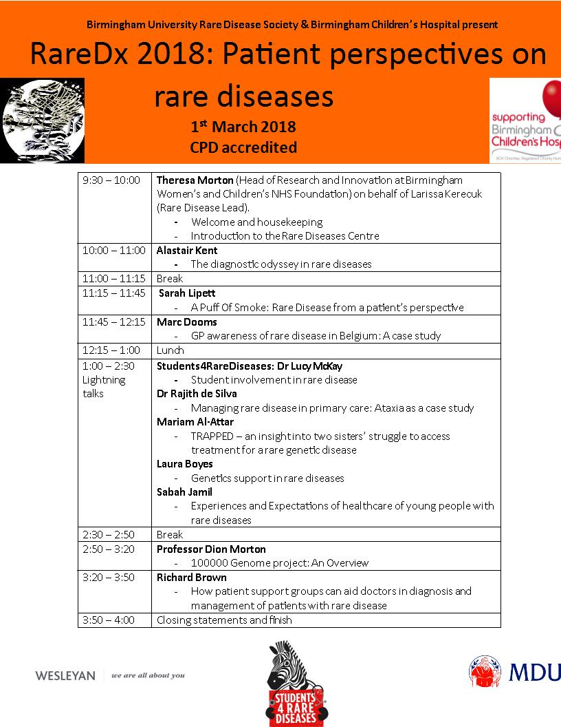 With less than 2 weeks to go to the event, we hope you will join us some incredible talks! A massive thank you to all those who have already signed up! @S4RareDiseases <a href="/MidRCGP/">Midland Faculty RCGP</a> <a href="/RCPCHtweets/">RCPCH</a> <a href="/BCH_Rare/">Larissa Kerecuk</a> <a href="/Bham_Childrens/">Bham Children's Hosp 💙</a>  <a href="/rarediseaseuk/">Rare Disease UK</a>