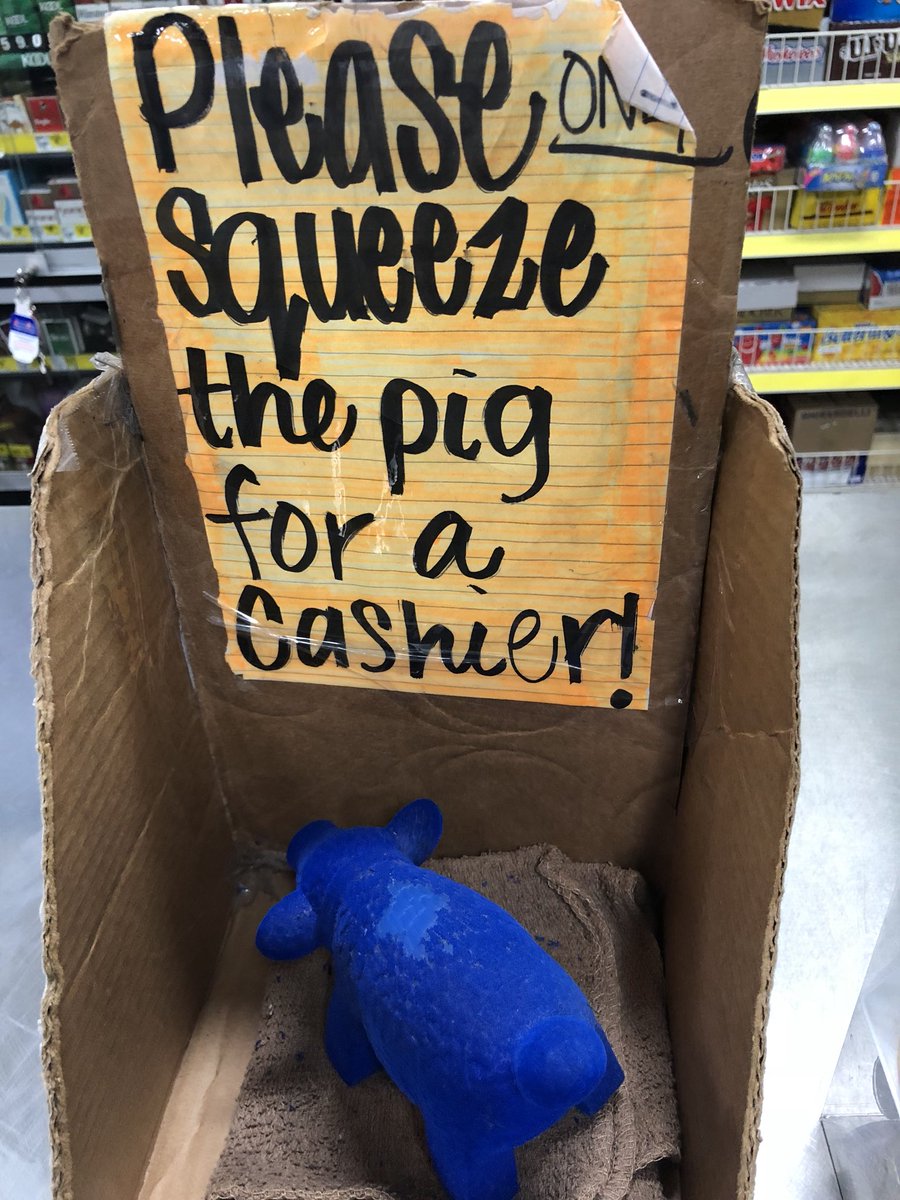 FISHSOOUP's tweet photo. How you know you live in the south reason # 756 #squeezethepig #itactuallyworked she said I’ll be right there from across the store. I love it. https://t.co/r2NyaYYvmX