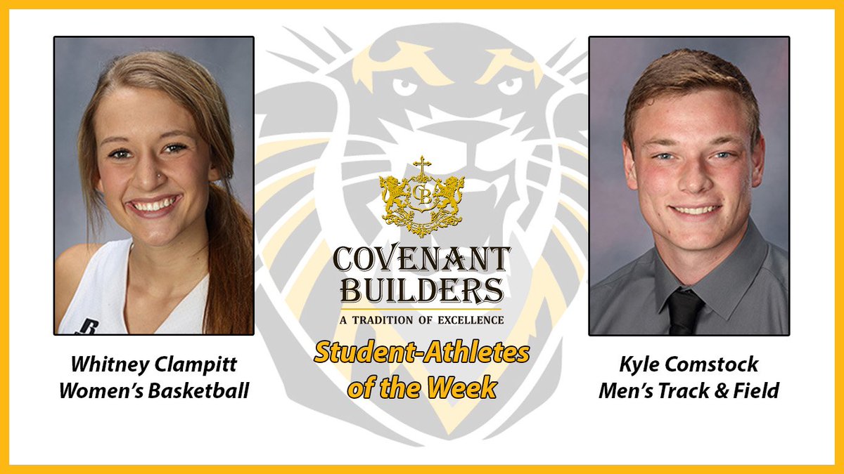 fhsuathletics's tweet photo. Congrats to this week's @CovenantBuilder Student-Athletes of the Week - Whitney Clampitt (@FHSUWBB) and Kyle Comstock (@FHSUTRACK_XC)! #RoarTigers https://t.co/nxvB5si7jD