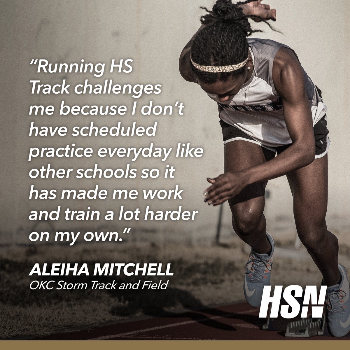 hsnmagazine's tweet photo. Aleiha works hard! Catch the rest of her featured story in the next issue of HSNation. Subscribe for free at https://t.co/HRGo5lVyIy @okc_storm #hsnation #homeschoolsports #hardwork #trackandfield https://t.co/Be2VVj0Tma