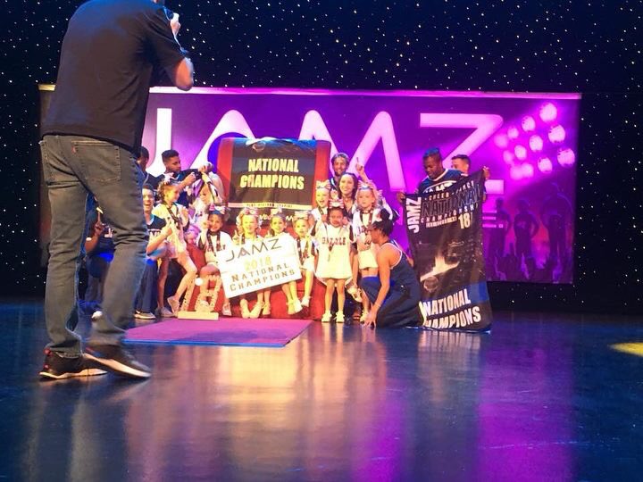 PCMCheer's tweet image. Way to go Dazzle!  You are #PCMtakesJAMZ National Champions!