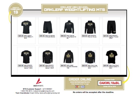 OakleafFootball's tweet photo. Store Closes midnight tonight! Use password OAKWL18aBL https://t.co/Ze913wuSgR