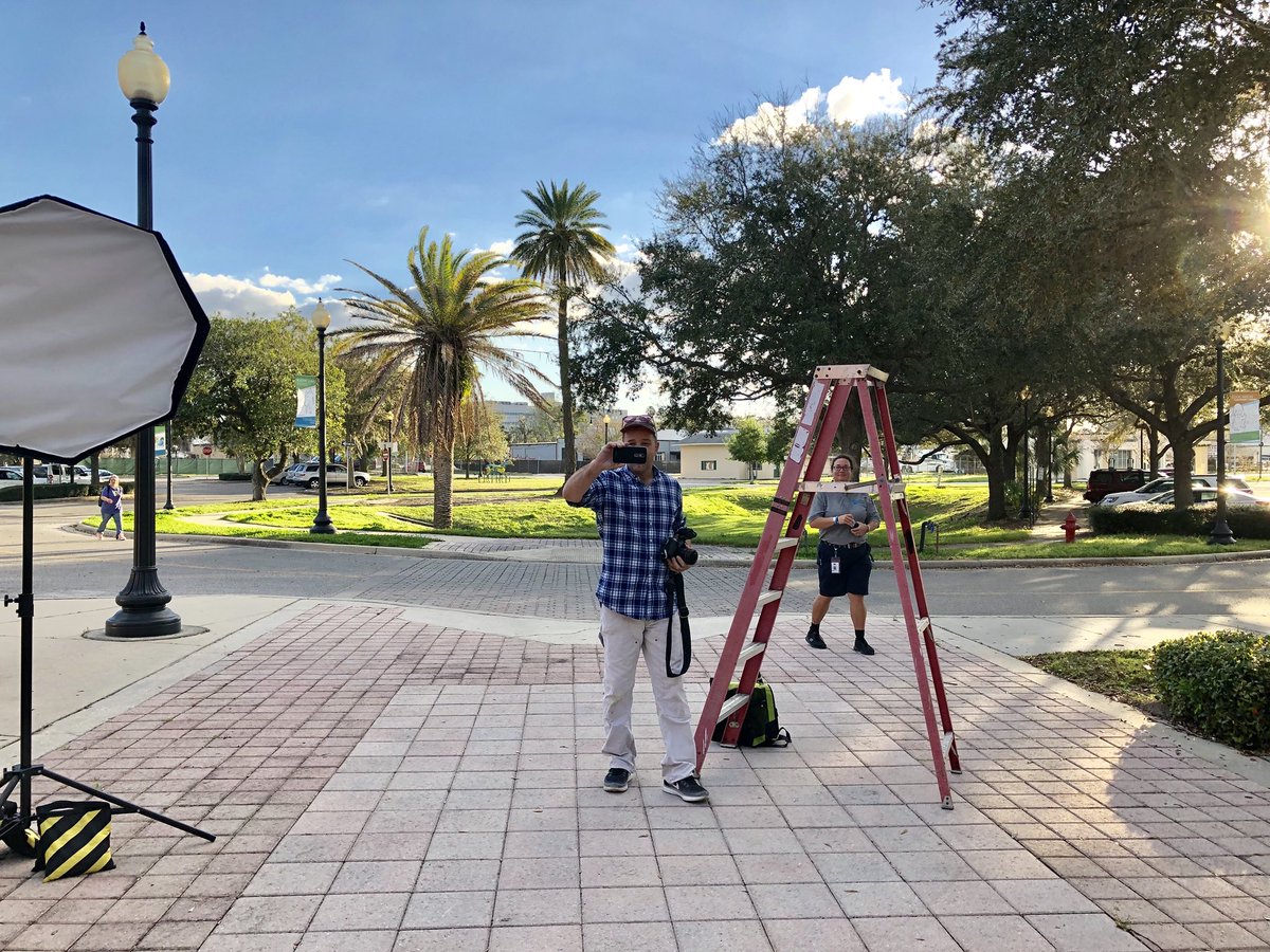 maxocala's tweet photo. Ralph Demilio, taking our new group shot on this beautiful afternoon. @ocalalife #maxocala #artincubator #photoshoot https://t.co/hIy7Hxjsrs