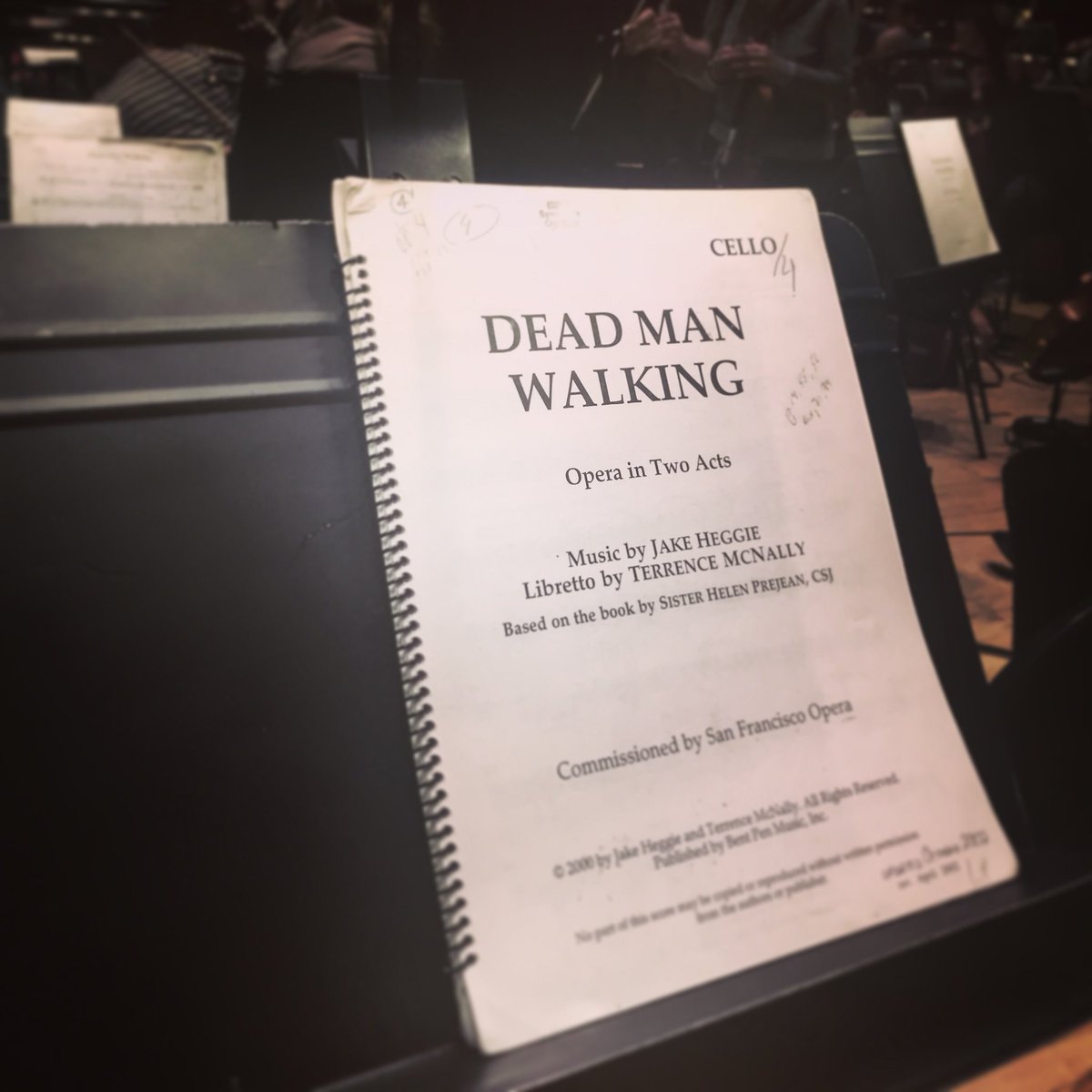 #deadmanwalking by #jakeheggie is one of the most powerful & extraordinary operas that I’ve had the privilege of playing in. Sold out performance tomorrow at @BarbicanCentre w/ @BBCSO @BBCSingers #markwigglesworth. Incredible & top-class singing by @joycedidonato & @mazerthehazer