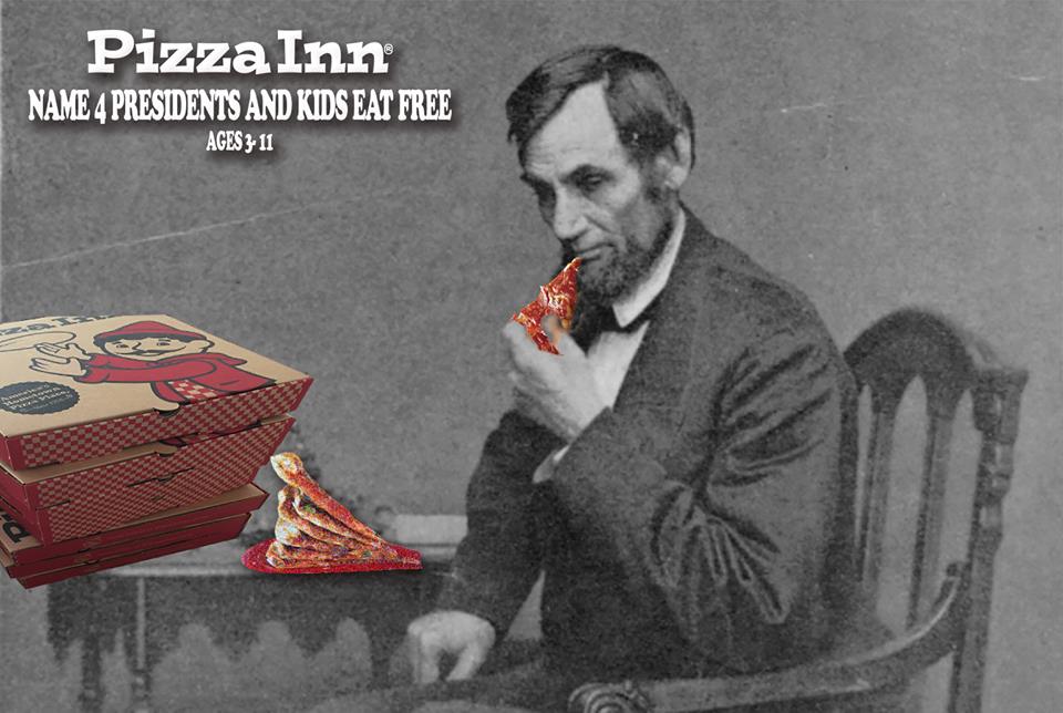 PizzaInnPB's tweet photo. ‼️DON'T FORGET‼️TONIGHT ONLY‼️Any kid, age 3-11, that can name 4 Presidents will receive their buffet for FREE!! 🍕 https://t.co/7peNg3vVUU