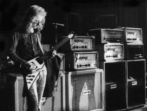 Happy Birthday Andy Powell of Wishbone Ash! (here with his \67 Flying V and backline, ca 1973) 