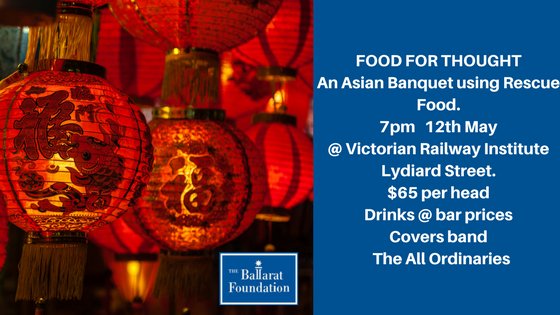 The Ballarat Foundation is pleased to be the official charity for Plate Up Ballarat. We will be hosting an Asian Banquet with a menu prepared by rescue food, highlighting our priority of Food Security in the region. Hope to see you there! ballaratfoundation.org/2018/02/food-f…
