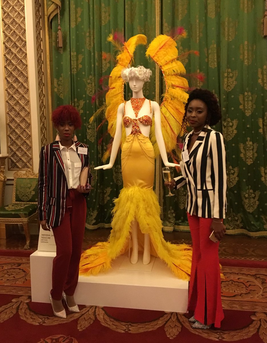 Iridescent Fashion was set up by 17-year-olds Keeanna Ible and Shavaneice Lake and is based in St Kitts &amp; Nevis. It was paired with artisan Neisha La Touche from Grenada to create this outfit inspired by carnival. #FashionExchange
