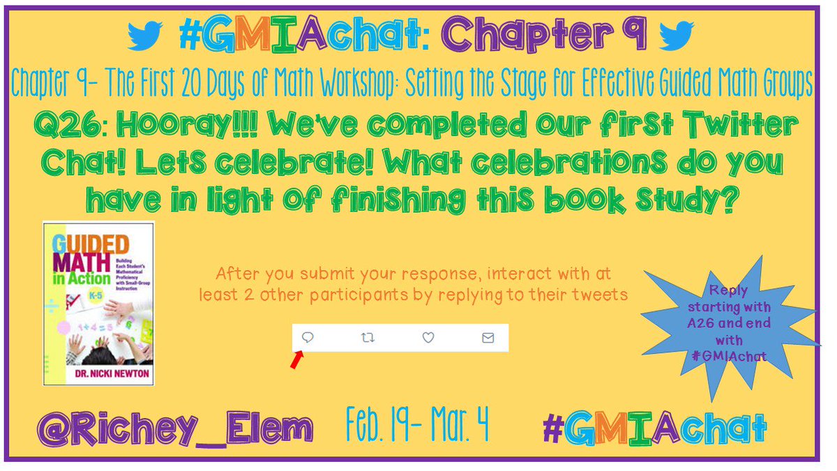 richey_elem's tweet photo. Time flies when you are having fun! Amazing to think that we have reached the last chapter in our first Twitter Chat! We have learned so much from @drnickimath 's GMIA! #GMIAchat 📚 https://t.co/NgUsg8DcL7