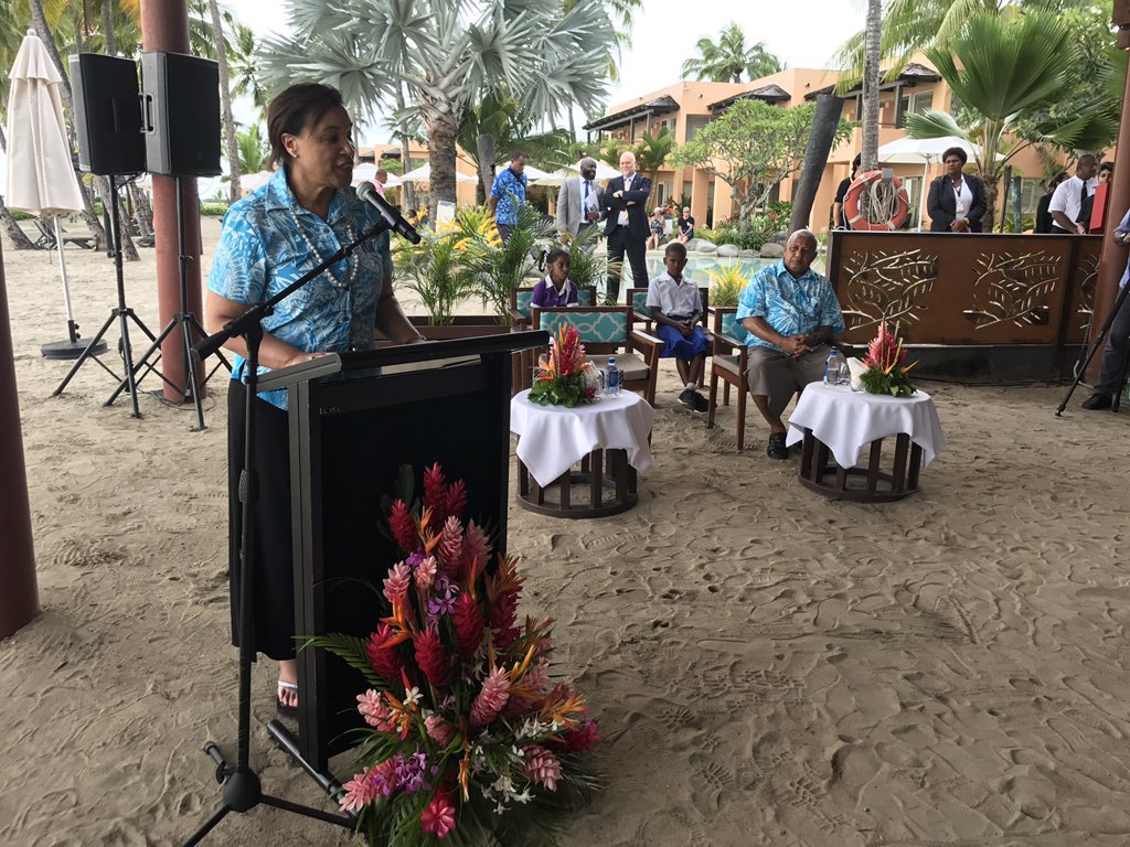 commonwealthsec's tweet photo. #Commonwealth has proud history of letting the world know about the existential threat of #climatechange says @PScotlandCSG in Nadi for official opening of #CCEM in #Fiji w #FijiPM and 'young warriors' https://t.co/mEzpsESCWn