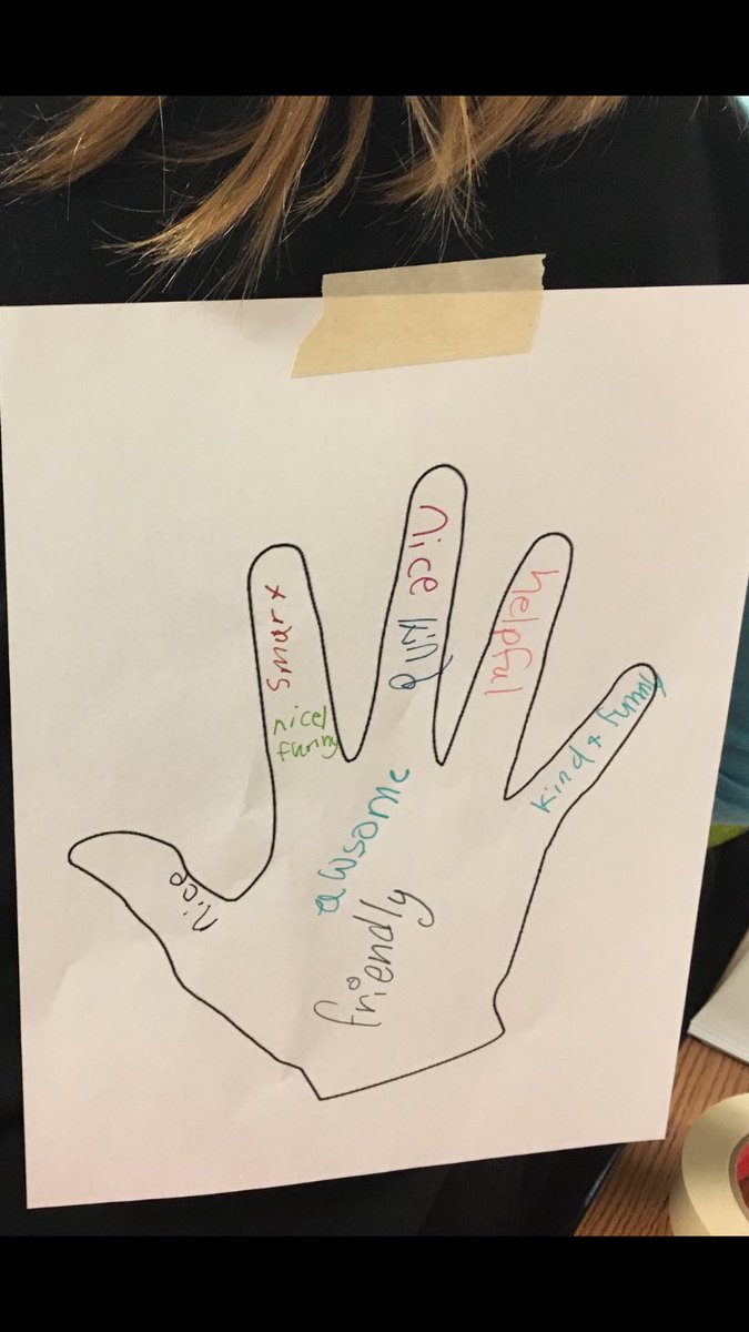 dherzogauthor's tweet photo. We all need a โhelping handโ sometimes. One of my favorite activities I did last week. 4th graders having to write on each otherโs back a word that could help them when they are having a bad day.
#SpreadingKindness #OPSProud #HarrisonPride #SchoolCounselor #ILoveMyJob https://t.co/CV4SuifmvF