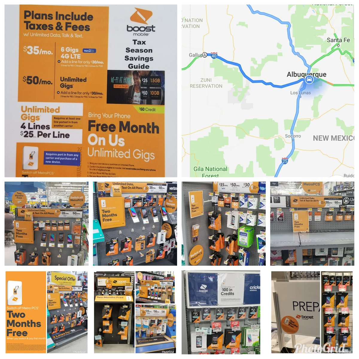 DanConwayNM's tweet photo. The #BoostBlitz is complete! Over 1300 miles on the road in NM training my stores about the #TaxSeason reasons to switch to Boost! From Farmington to Gallup to Truth or Consequences (best name ever) and everything in between. Now it's #winningtime @4GKennyG @codybwelker https://t.co/SngQWJiJkj