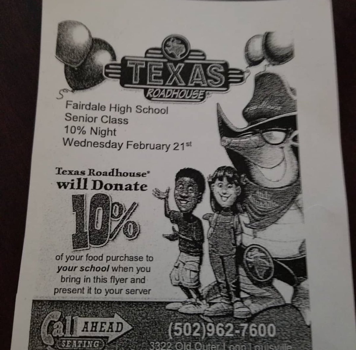 fhs2018_class's tweet photo. Seniors come out to Texas Roadhouse on Wednesday February 21st!!! Spread the word! https://t.co/mtuq3uQWfr