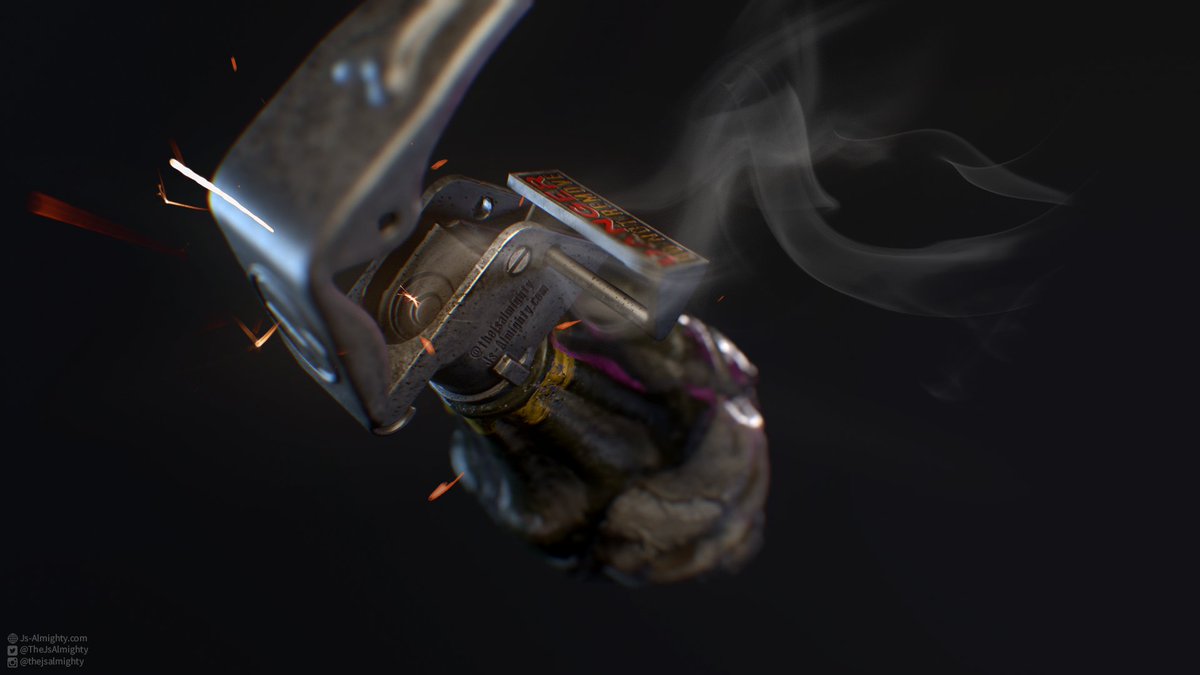 TheJsAlmighty's tweet photo. Skull Grenade! (https://t.co/Yihram4l22) using #ZBrush and #Maya , Textured with #SubstancePainter Rendered in #MarmosetViewer

#Skull #SkullGrenade #Military #Allegorithmic #3D #3DModeling #3DArt #CG https://t.co/f3d2lNepkb