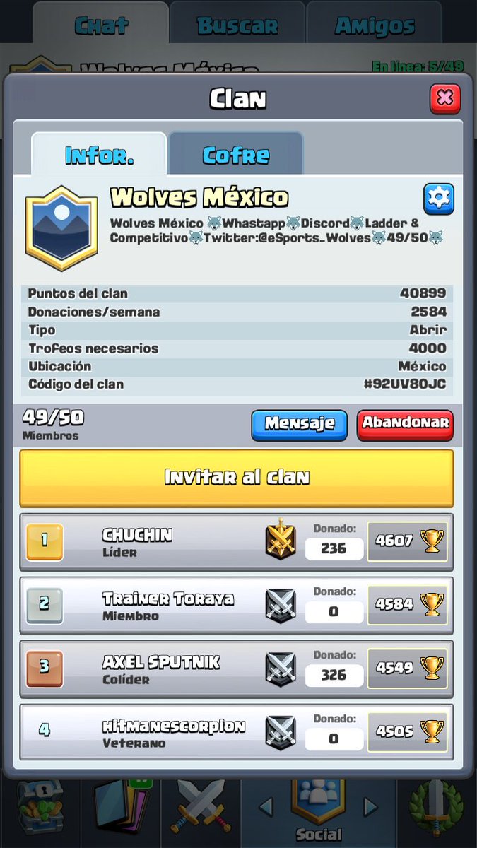ATENCIÓN A TODOS
Nuestros amigos <a href="/eSports_Wolves/">Dark Wolves Esports</a> están recuperándose del ataque de un ex-lider, son un gran equipo con el que hemos quedado hombro a hombro en final de temporada, así que los que quieran apoyar a este equipo aquí les dejo el SS del clan 😎