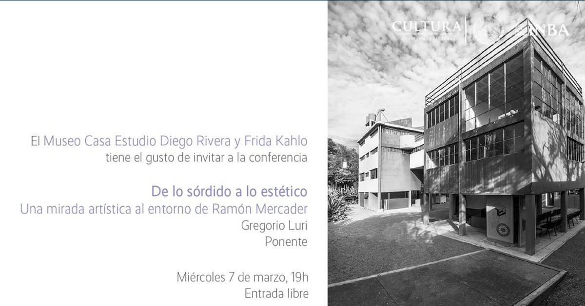 bellasartesinba's tweet photo. Te invitamos a la conferencia "De lo sórdido a lo estético. Una mirada artística al entorno de Ramón Mercader" con 

El próximo 7 de marzo a las 19h en el @museoestudioDR
 
¡No faltes, es #EntradaLibre! https://t.co/0FIdoA8BYT