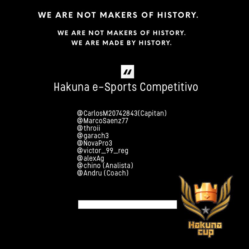 TRABAJEMOS DURO DIVERTAMONOS Y SIGAMOS CREANDO NUESTRA HISTORIA .. #clashroyale 
@CarlosM20742843
<a href="/MarcoSaenz77/">Marco Saenz</a>
<a href="/throii/">Olivas Throi</a>                              
<a href="/garach3/">Alberto Garache</a>
<a href="/NovaPro3/">José</a>  
<a href="/victor_99_reg/">v</a>                                   @alexAg 
<a href="/chino/">chino</a>
@Andru