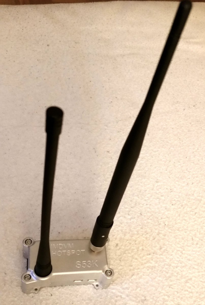 SimonS53K's tweet photo. #mmdvm designed @F0DEI made+modified by @janvolk
inside @DB9MAT 1.4xx,wifi outside,all in Aluminium case, made with CNC..
heavy duty for #EMMCOM with big antennas too :) https://t.co/SReTvXSmrG