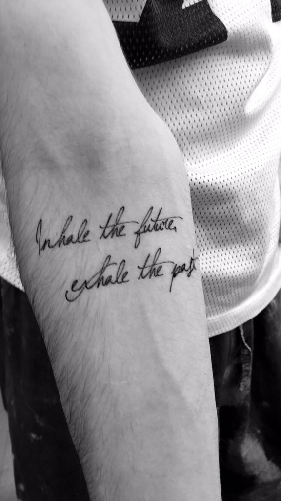 erichschleck's tweet photo. @kurtbbro told me if I actually got this tattooed on me he'd "definitely amputate my arm"
#InhaleTheFuture #ExhaleThePast #justgirlythings https://t.co/q6VctGUhp7