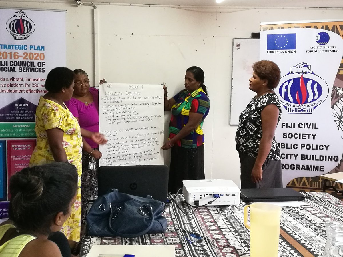 MaharajNeil's tweet photo. Learning advocacy and coalition building skills on day two of the District Level Policy Dialogue Forum in Rakiraki-Tavua Districts funded by @ForumSEC &amp; @EUPasifika @eucufiji coordinated by @FijiCouncil
@gogohut
#advocacy #coalitionbuilding https://t.co/sM8Xi2lpdg