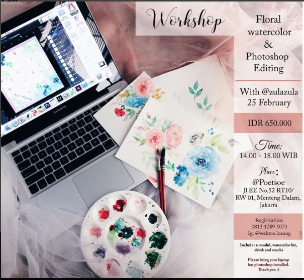 zulazula's tweet photo. Belajar Watercolour dan Mendesignnya di Photoshop Yuk! https://t.co/yysDx4Uba6 https://t.co/yay6B19MPK