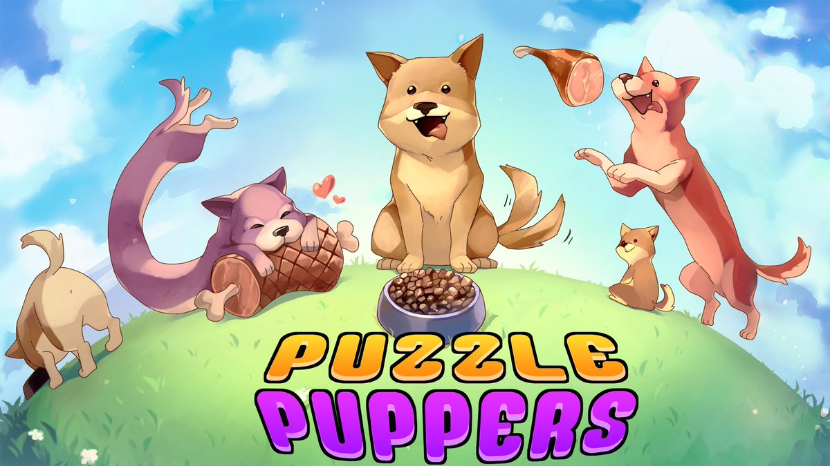 Shout out to <a href="/eboodling/">eb</a> and <a href="/kamifish/">kamifish</a> for the amazing banner art for #PuzzlePuppers for the #NintendoSwitch 
Check out the amazing jjandeb tumblr!