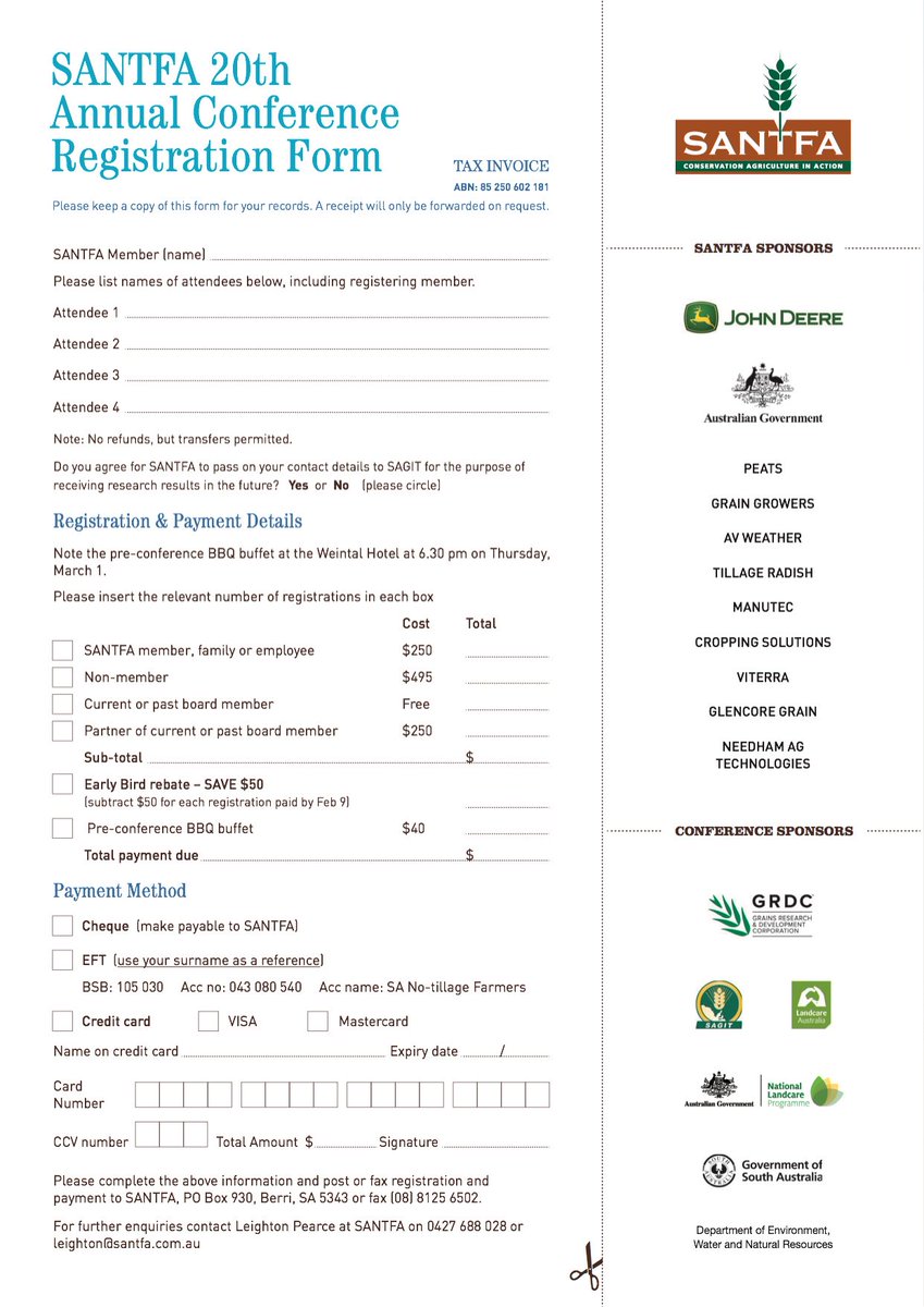 10 days until the SANTFA 20th Annual conference. Register now to secure your place, great lineup of speaker. Catch up with inaugural members that stated SANTFA over 20 years ago.