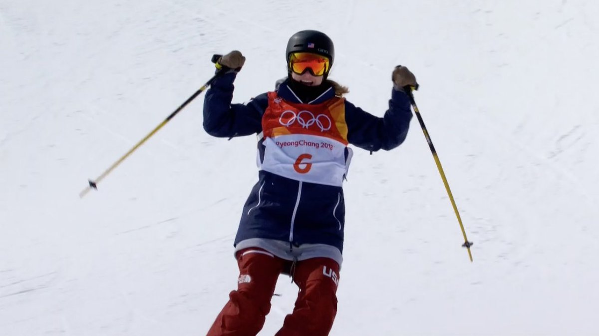 nbcbayarea's tweet photo. USA's Annalisa Drew moves up to third place after her final run in ski halfpipe. Live coverage continues on NBC: https://t.co/miqdEji9bj #Olympics https://t.co/ptAO5fhyhv