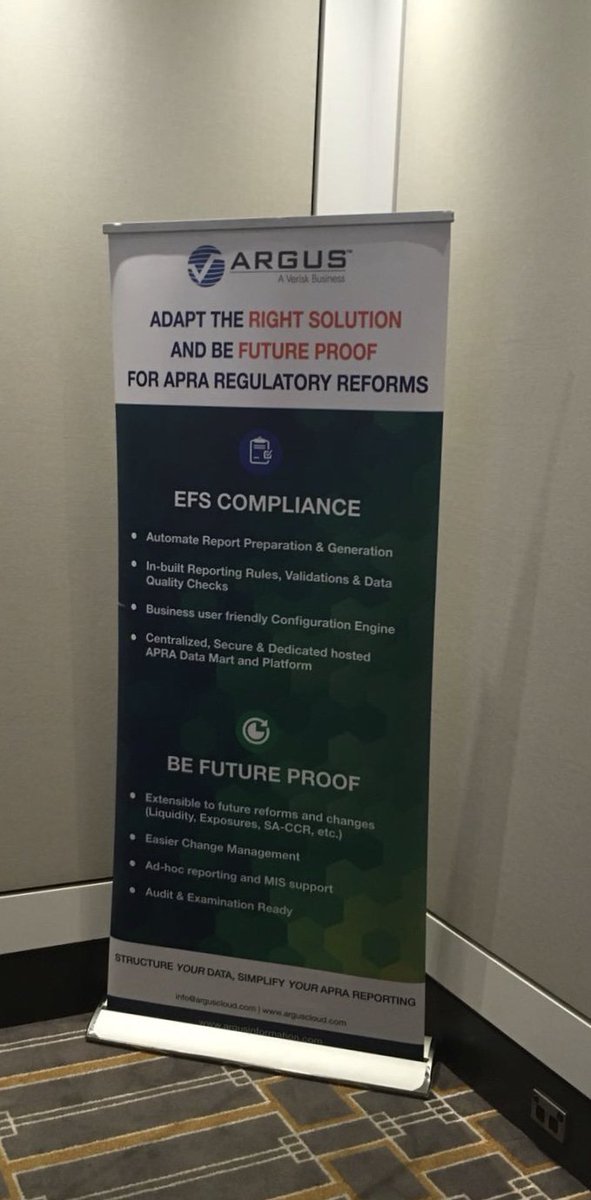 argus_cloud's tweet image. We are in Sydney for the Responsible Lending and Borrowing Summit 2018. Join us to know &apos;Digital transformation of APRA Reporting leveraging a cloud-based data management platform.&apos; #structureyourdata #simplifyreporting #RLBS18
