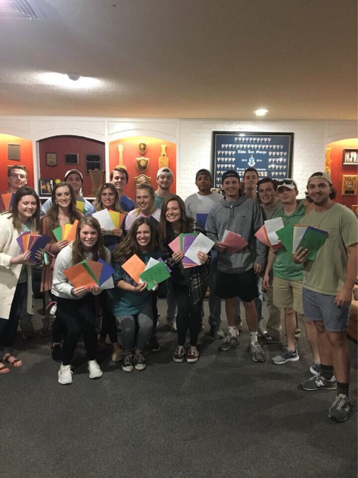 Happy to have Pi Beta Phi come to our lodge to help make “Cards for Kids” to help support children battling illness.