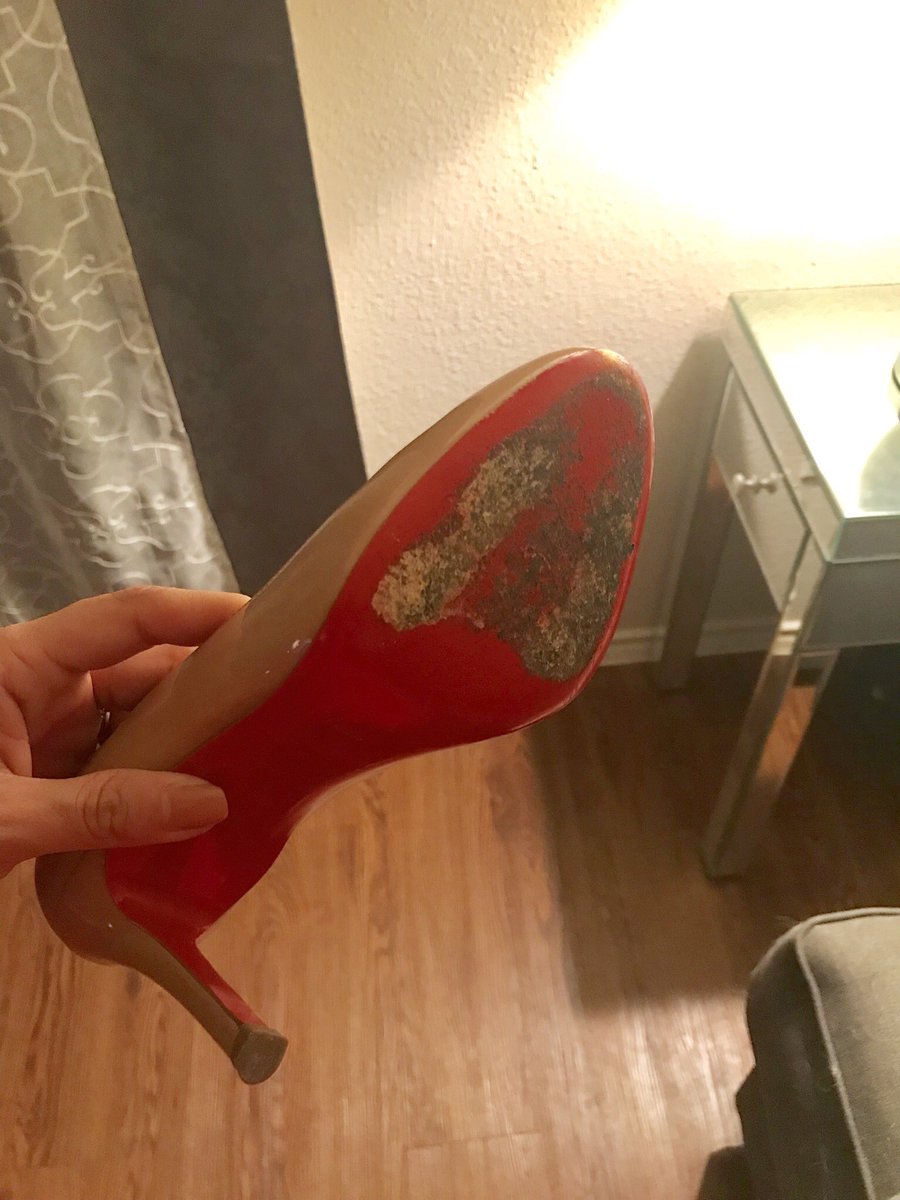 Miss_Yesi's tweet photo. @BellaTwins - Nikki Help!!! What do u put on your Louboutins soles to avoid this devastation? https://t.co/jfClU5wpN6
