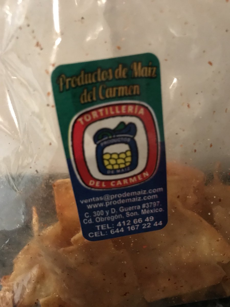 JEGuerraF's tweet photo. Acabo de probar estos totopos y están riquísimos, se los recomiendo, un producto 💯% Cajemense!
En la etiqueta viene información de donde pueden comprarlos.
#CompraLoLocal https://t.co/7rteqCllzW
