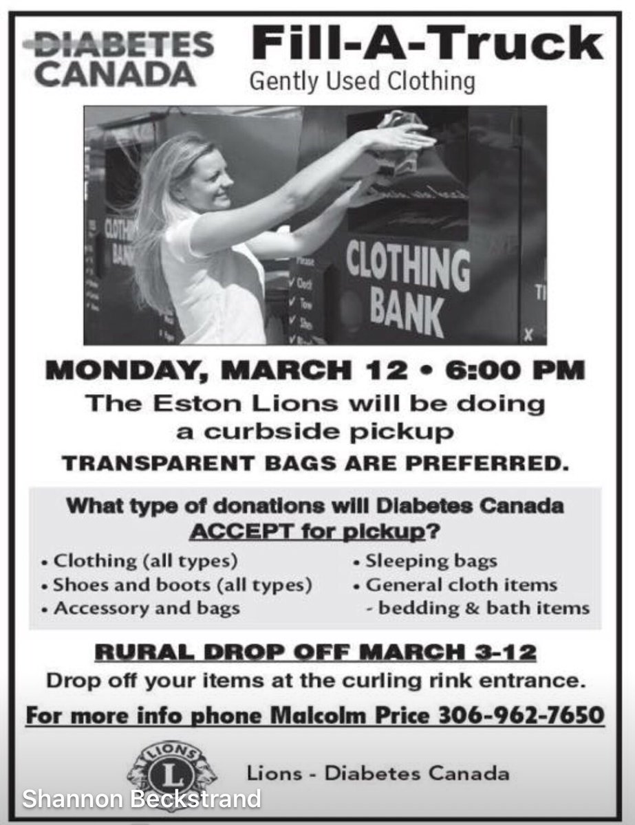 Clean out your closets. Clothing drive to benefit diabetes. <a href="/EstonLionsClub/">EstonLionsClub</a> #weserve