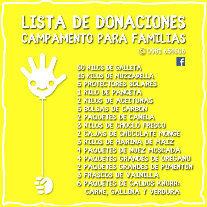 Campuka's tweet photo. ¡ÚLTIMO DÍA PARA COLABORAR! El viernes recibimos a niños del Instituto Nacional del Cáncer para vivir una experiencia única, divertida y llena de magia. Llamanos al 0981-654606, contactanos en Facebook o acercá tu donación a Peluquería @RaioBemba. ¡Gracias por ayudarnos a soñar! https://t.co/J8v4il31lz