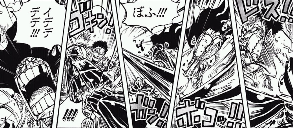 ぐんぐにる ワンピース 感想 どこまでも追いかけ 伸びてからも加速する それが スネイクマン の特徴みたいですね カタクリさんも新技の 斬 切 餅 で対抗 カービィのホイールみたいに自身を回転させて技の威力を増すというのは中々理にかなってい