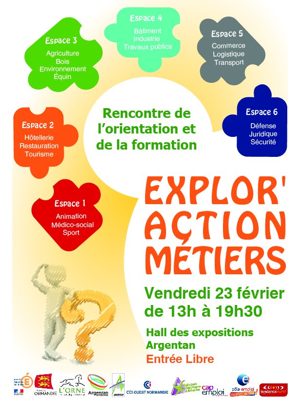 ApecNormandie's tweet image. Forum Explor’Action Métiers 
à Argentan Hall des expositions le 23/02 de 13h à 19h30 ! 
#Forum #FormationProfessionnelle #Emploi #Normandie