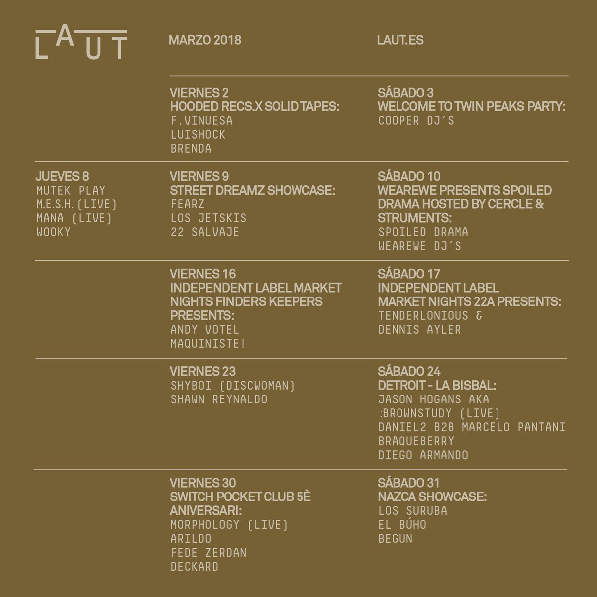 LAUTbarcelona's tweet photo. MARZO 2018 LAUT | https://t.co/5aTdicFKE6 https://t.co/oHZZWtLolj