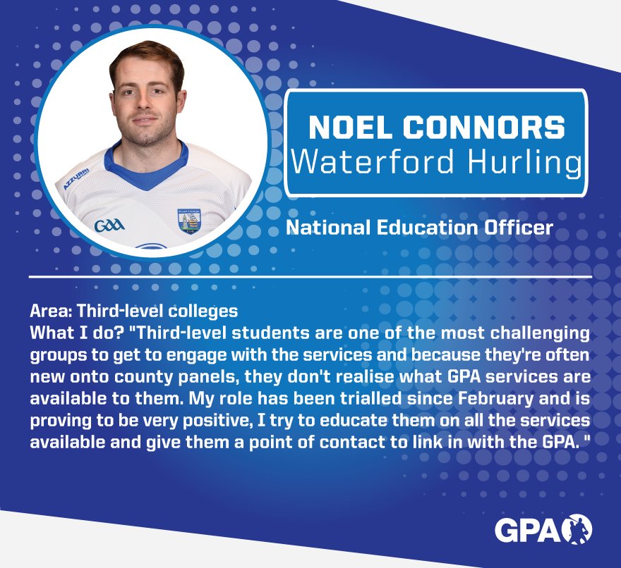 gaelicplayers's tweet photo. Thinking about your next step in education? Contact our National Engagement Officer noel@gaelicplayers.com
#WorkingTogetherForPlayers https://t.co/vFyb3V0mzZ
