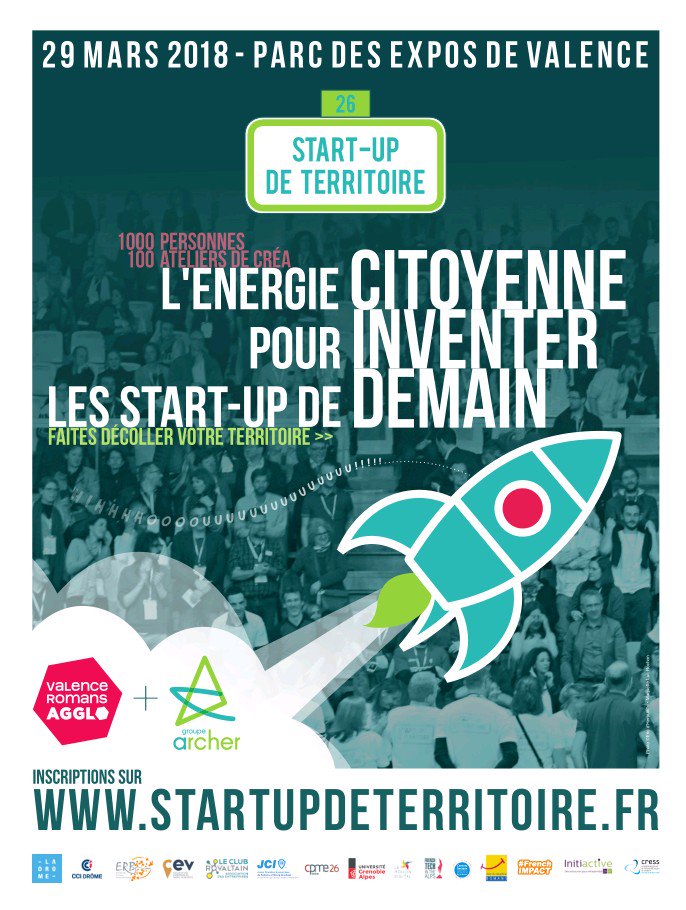 Soirée créative #Startup de territoire le 29/03 à 18H, 1000 citoyens, acteurs et entreprises  viendront partager des idées pour faire naître des projets  d'entreprises et créer des emplois sur notre territoire
digital-valenceromans.fr/evenements/?oa…