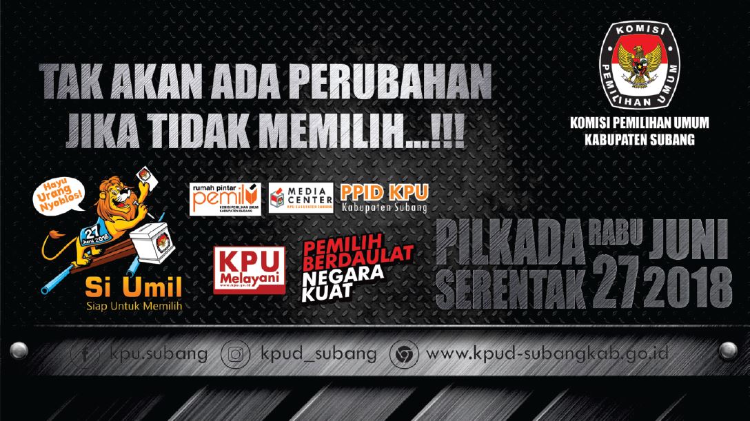 HamjahSiti's tweet photo. Demi perubahan, yu memilih bupati dan wakil bupati subang, gubernur dan wakil gubernur jabar. 
#kpumelayani
#pilkadaserentak2018
#pilbupsubangbahagia
#pilgubjabarsemarak https://t.co/Q1OZ0o8Rib