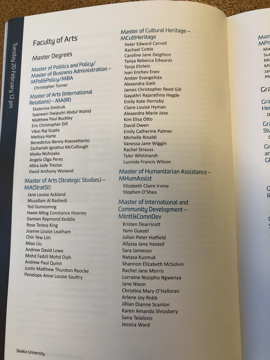 DeakinHeritage's tweet image. Special congrats to our first cohort of dual award masters students with @BTU_News who graduated today.  Master of Cultural Heritage/ Master of World Heritage.  Hopefully you can take some time to celebrate back in Germany 😃 #DeakinGrad