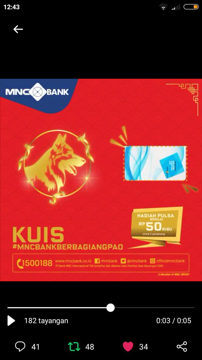 Erna349's tweet photo. @MNCBank Harapan Saya Untuk @MNCBank Semoga MNCBank Dapat Berkembang Lebih Baik Lagi &amp;  Menjadi Bank Nomor 1 Dihati Masyarakat &amp; Menjadi Kebanggaan Kita Semua, Maju &amp;  Terus Maju MNCBank Tingkatkan Terus Kualitasnya Yah #MNCBankBerbagiAngpao @ade_ando @Healty04 https://t.co/huoiWy8m2N