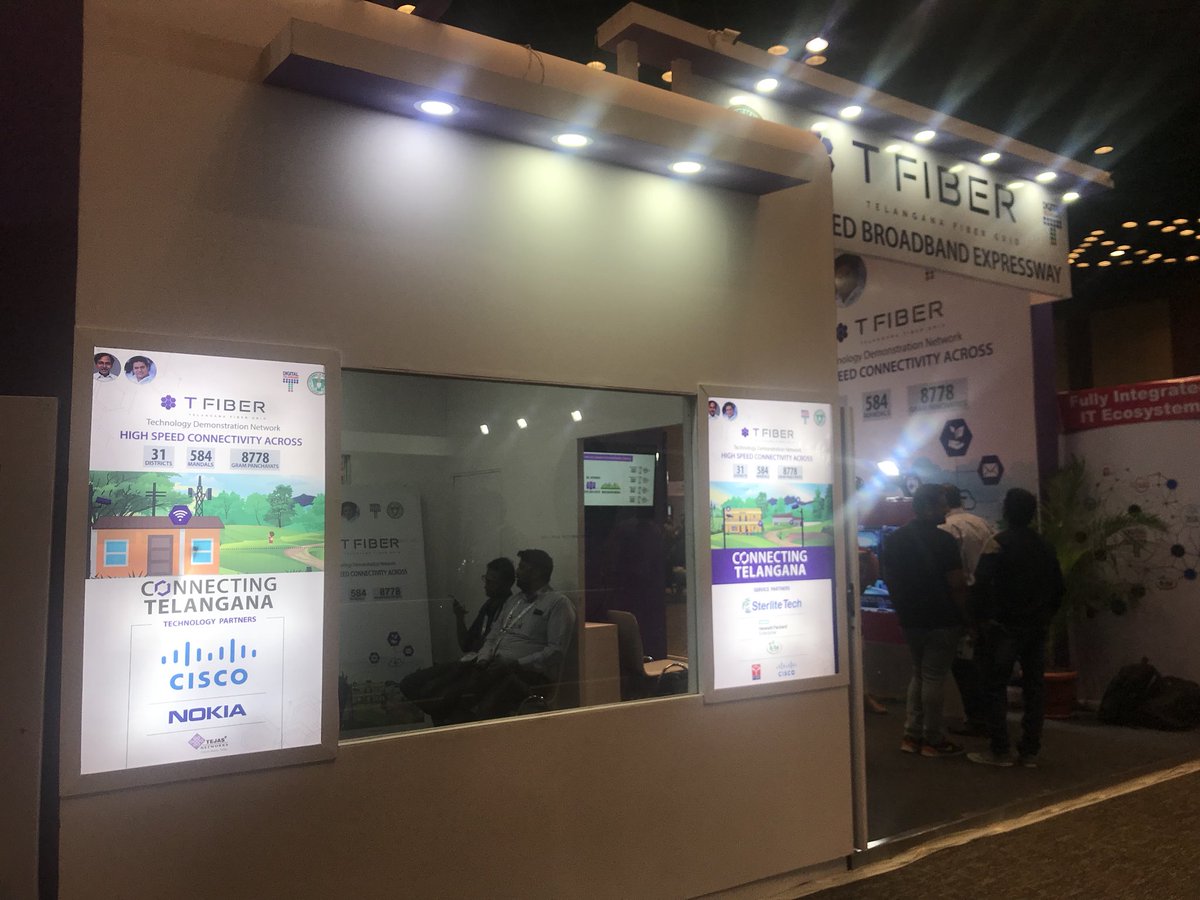TFiberGrid's tweet photo. Technology Demonstration Network (TDN) of @TFiberGrid is being demonstrated at #WCITIndia2018 at Pavilion 07. Please visit. 
#WCITIndia2018 #DigitalTelangana https://t.co/1DX3jFDdfb