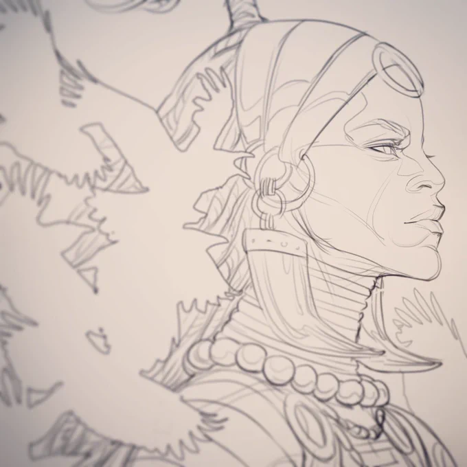 Sketching out my next cover. 