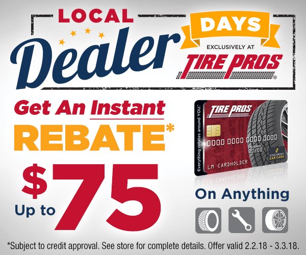 KingsSuperTire's tweet photo. Save up to $75 instantly with your Tire Pros Preferred Customer Credit Card! See store for complete details! https://t.co/ddywv7xmtA