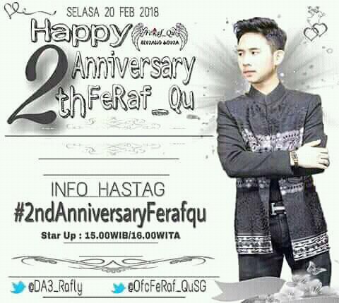 desferafqu99's tweet photo. Assallamu'aallaikum selamat siang
Selamat hari jadi yang ke-2 th utk Feraf_qu. Alhamdulillah smga mkin kompak dan sukses🙏
Sore ini ada Hastag ya, kta ramaikan sama² ya
#2ndAnniversaryFerafqu 
Jgn pkai double Ht, jgn sampai slh dlm penulisan
Smga bs tembus🙏
Star pkul 15:00/16:00 https://t.co/z2SVPxPpMV