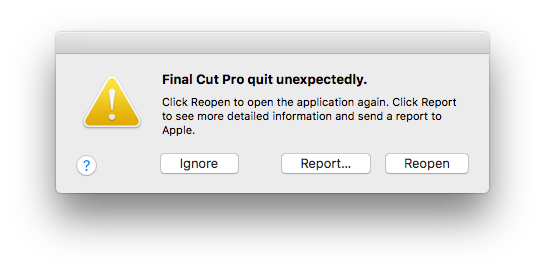 SaeranM's tweet image. My life in a screenshot… #fcpx #videoeditorproblems