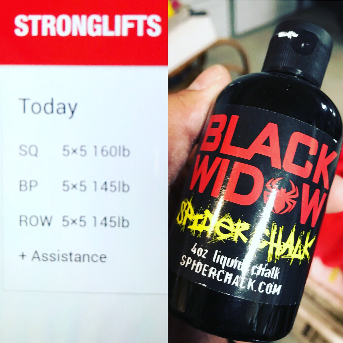 JvPenacerrada's tweet photo. Incrementing 5lbs at a time. Remembering strong lifts is not a race so going my own pace :) On the right is my only lifting tool. No braces, no gloves. Trying to earn my lifts. #stronglifts5x5 #godismystrength #inc4life #oldmanlifts Thanks @cjiddy for stressing balanced approach. https://t.co/0bdrkoBbq0