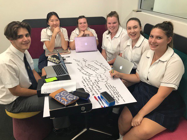 Some new furniture to match new learning - to equip our learners for future work and learning spaces! A Year 12 Studies of Religion class this afternoon - working collaboratively, engaged with another, and hopefully being creative in their thinking and learning!